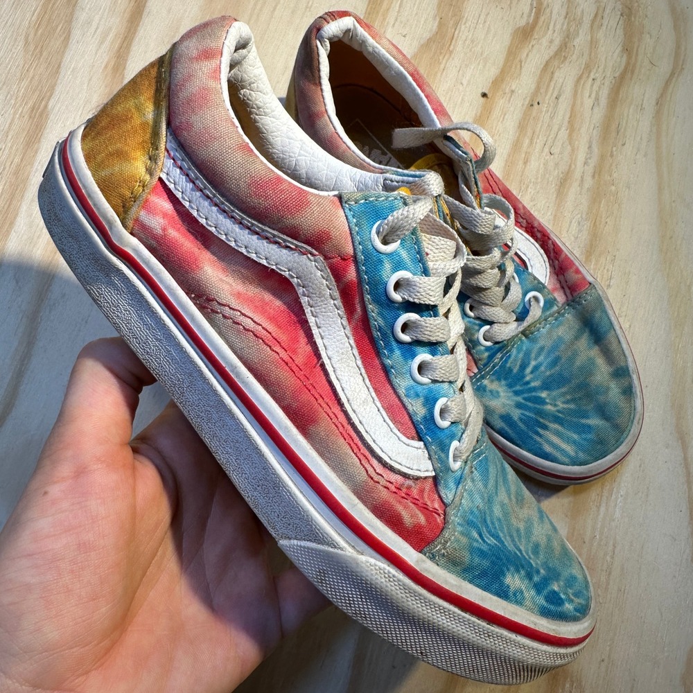 Vans Kids Old Skool Tie Dye Multi Color Skate Sneakers Size 12.5